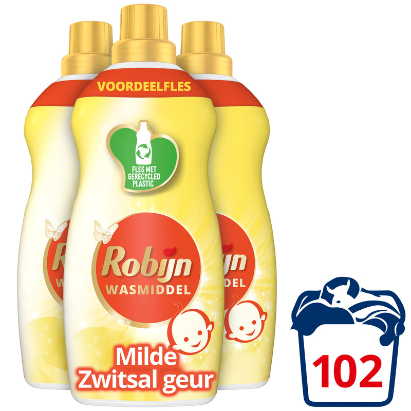 Robijn Klein & Krachtig Wasmiddel Zwitsalgeur 4x 1190 ml